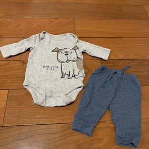 Gap Baby Boy Onesie and Pants - Sz 0-3m